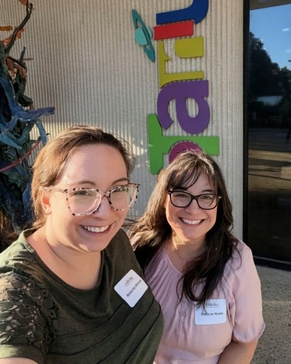 Amanda Morang and Stefanie Natoli outside the EcoTarium
